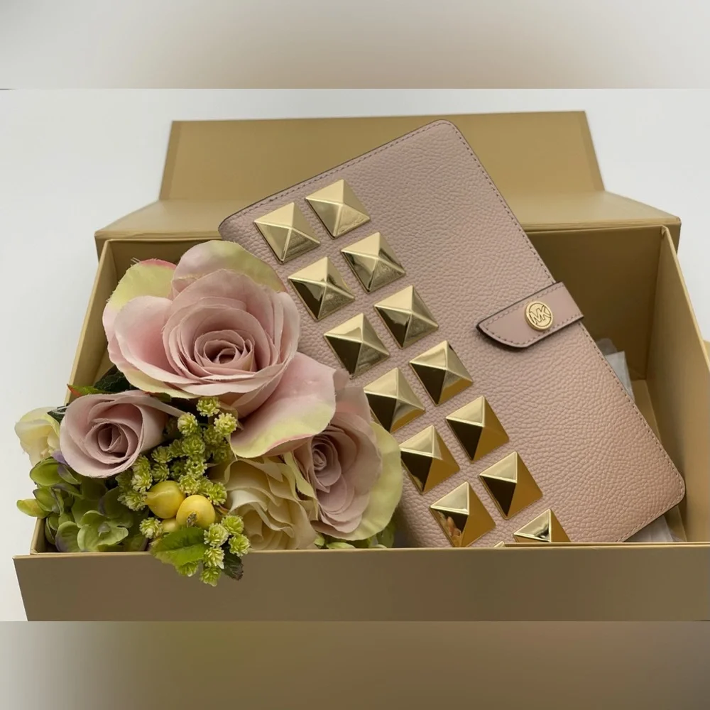 Michael Kors Medium Studded Pebbled Leather Notebook - Picture 9 of 16